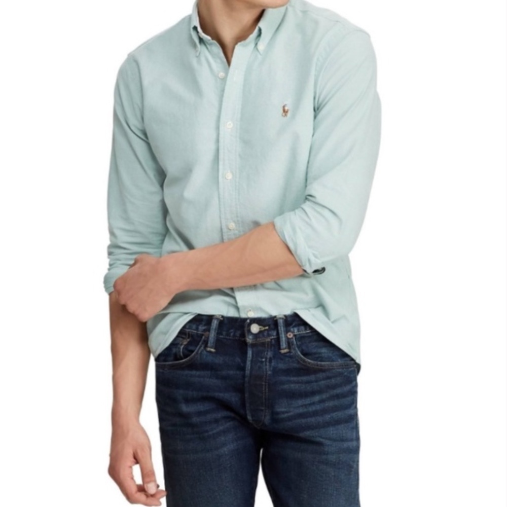 15. Green Polo Oxford Button Down Ralph Lauren Size 16